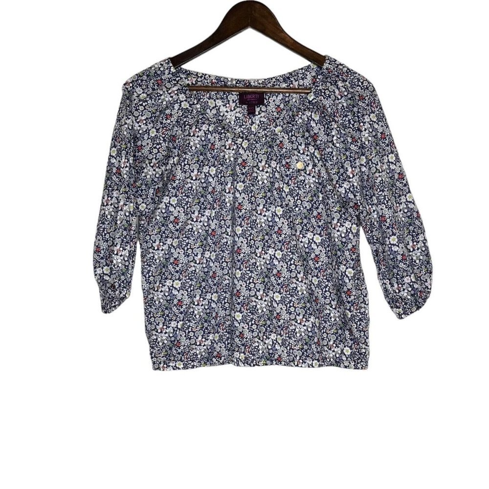 Liberty Art Fabrics for J.Crew Floral Junes Meadow Peasant Top Size‎ XXS